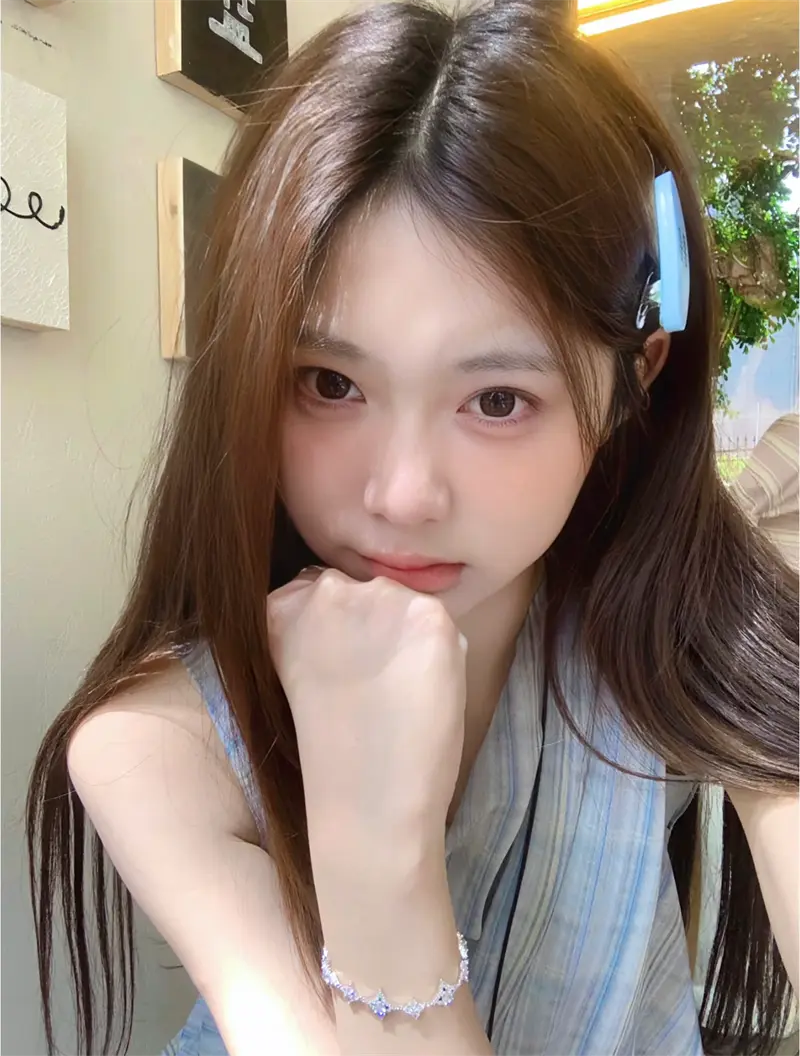블루 체크 블라우스 민소매 원피스 상세 이미지 1