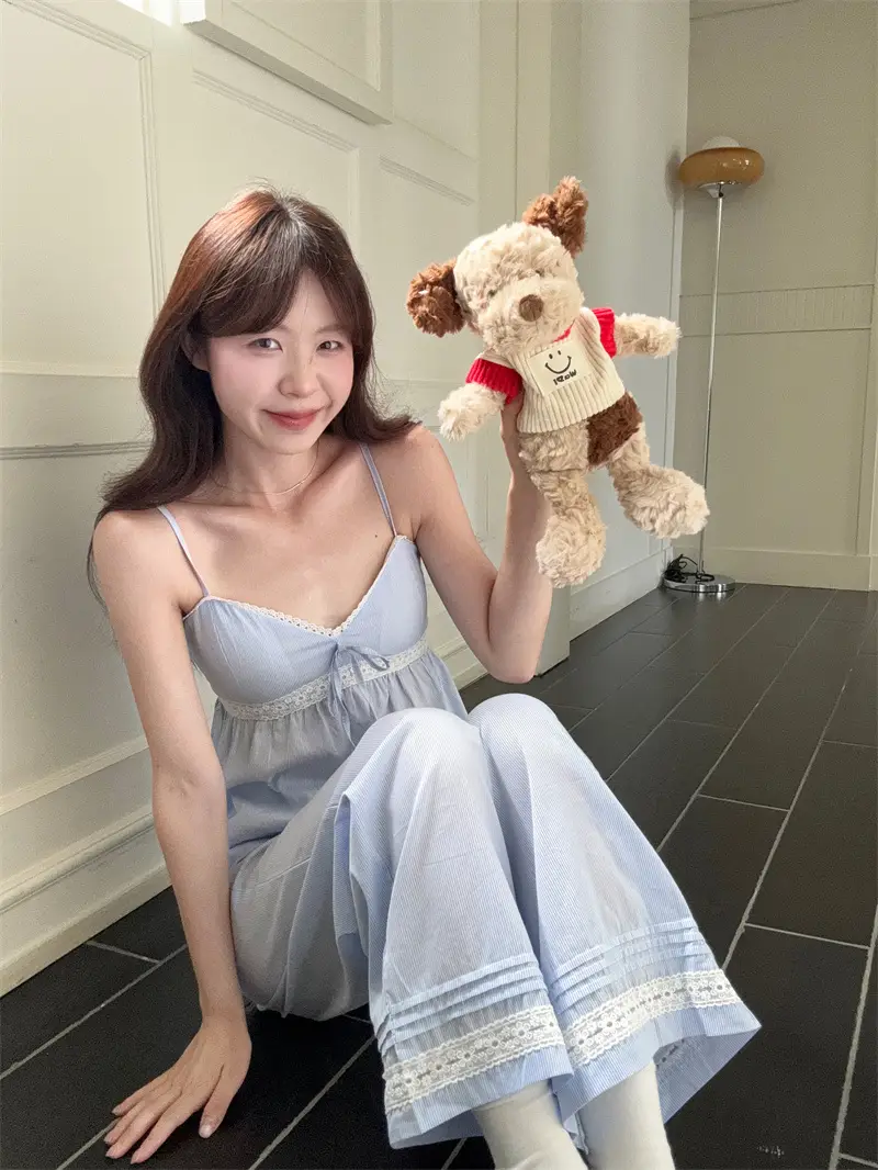 심플 레이스 테두리 홈웨어 세트 상세 이미지 10