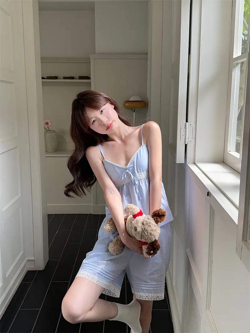 심플 레이스 테두리 홈웨어 세트 상세 이미지 17