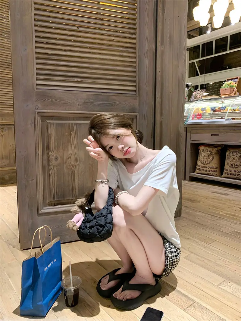 루즈핏 원숄더 오프숄더 반소매 티셔츠 상세 이미지 6