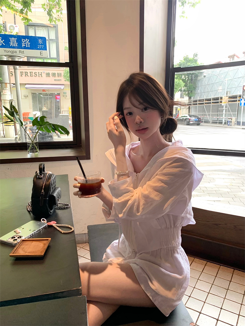 실사 순수한 욕망 자외선 차단 반바지 재킷 반바지 캐주얼 느긋한 세트