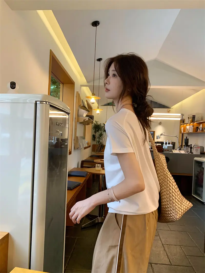 원숄더 오프숄더 반소매 티셔츠 상세 이미지 10