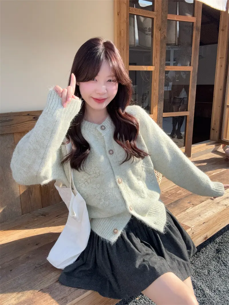 베이직한 헤비 니트 셔츠 상세 이미지 1