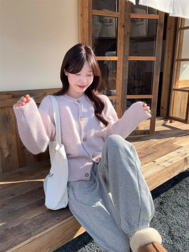 베이직한 헤비 니트 셔츠 상세 이미지 5