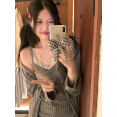 批发实拍 休闲舒适可外穿三件套家居服睡衣套装