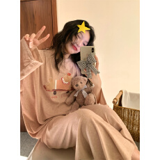 实拍  可爱粉粉少女苹果小狗毛巾绒家居服睡衣套装