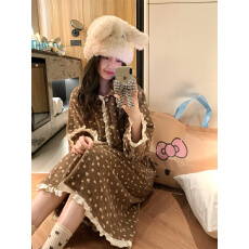 批发实拍 韩系碎花甜美花边保暖<b class='q'>家居服</b>睡衣睡袍