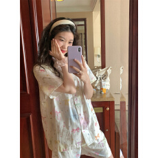 实拍  少女蝴蝶结甜美可爱家居服睡衣套装