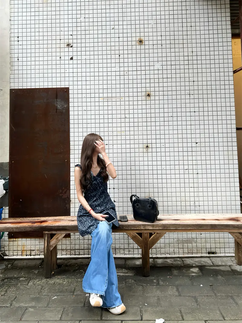 한국인기 V넥 슬리브리스 플라워 원피스 상세 이미지 4