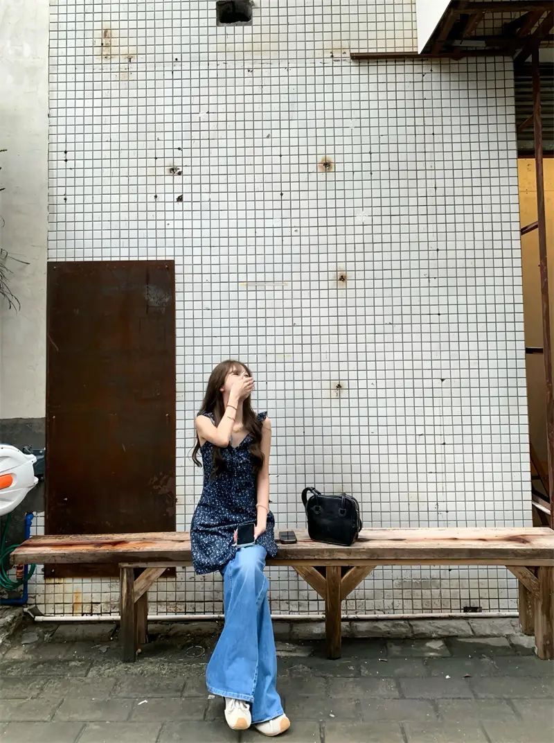 한국인기 V넥 슬리브리스 플라워 원피스 상세 이미지 6