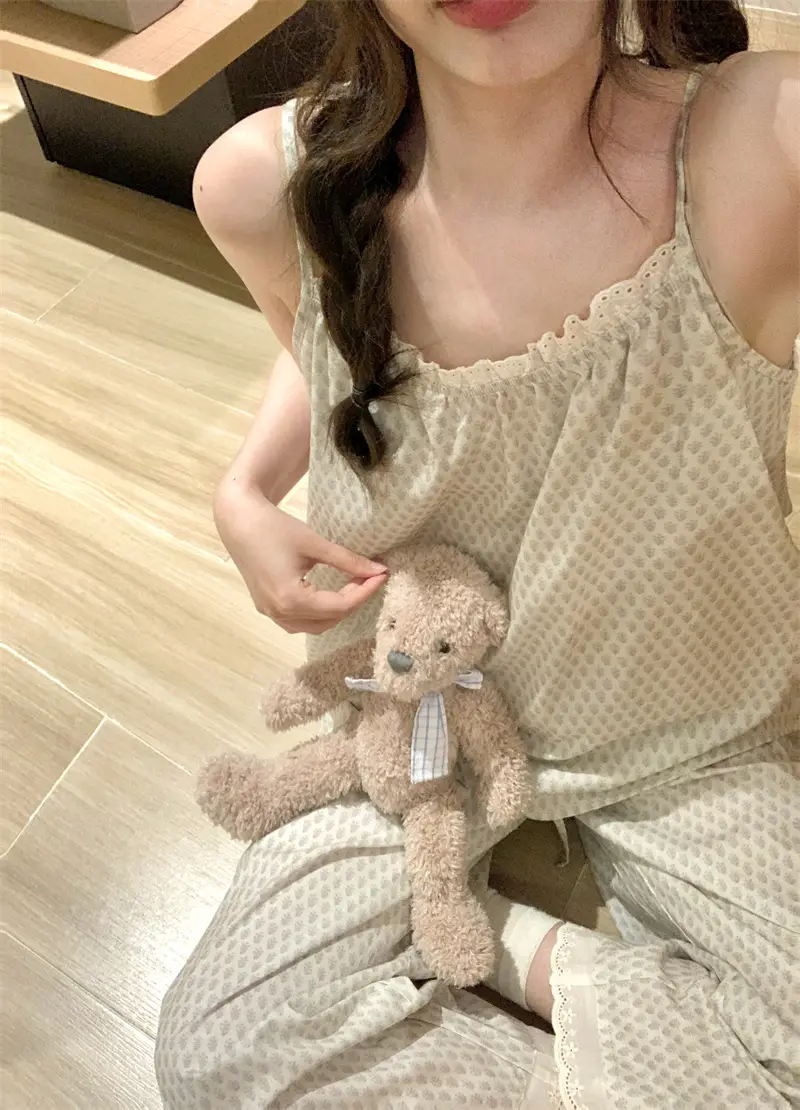 러블리 프릴 슬리브리스 팬츠 홈웨어 세트 상세 이미지 12
