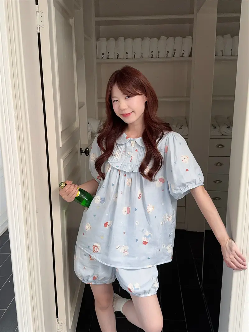 여성용 여름 홈웨어 세트 상세 이미지 9