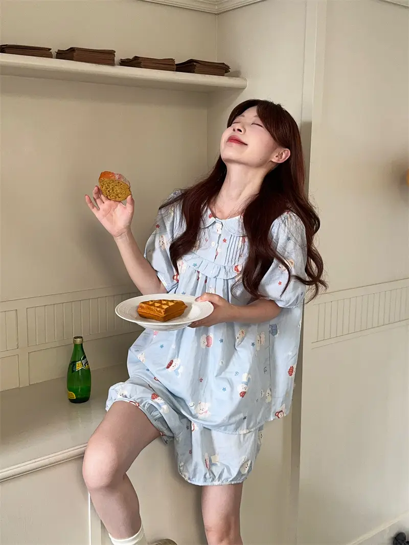 여성용 여름 홈웨어 세트 상세 이미지 12