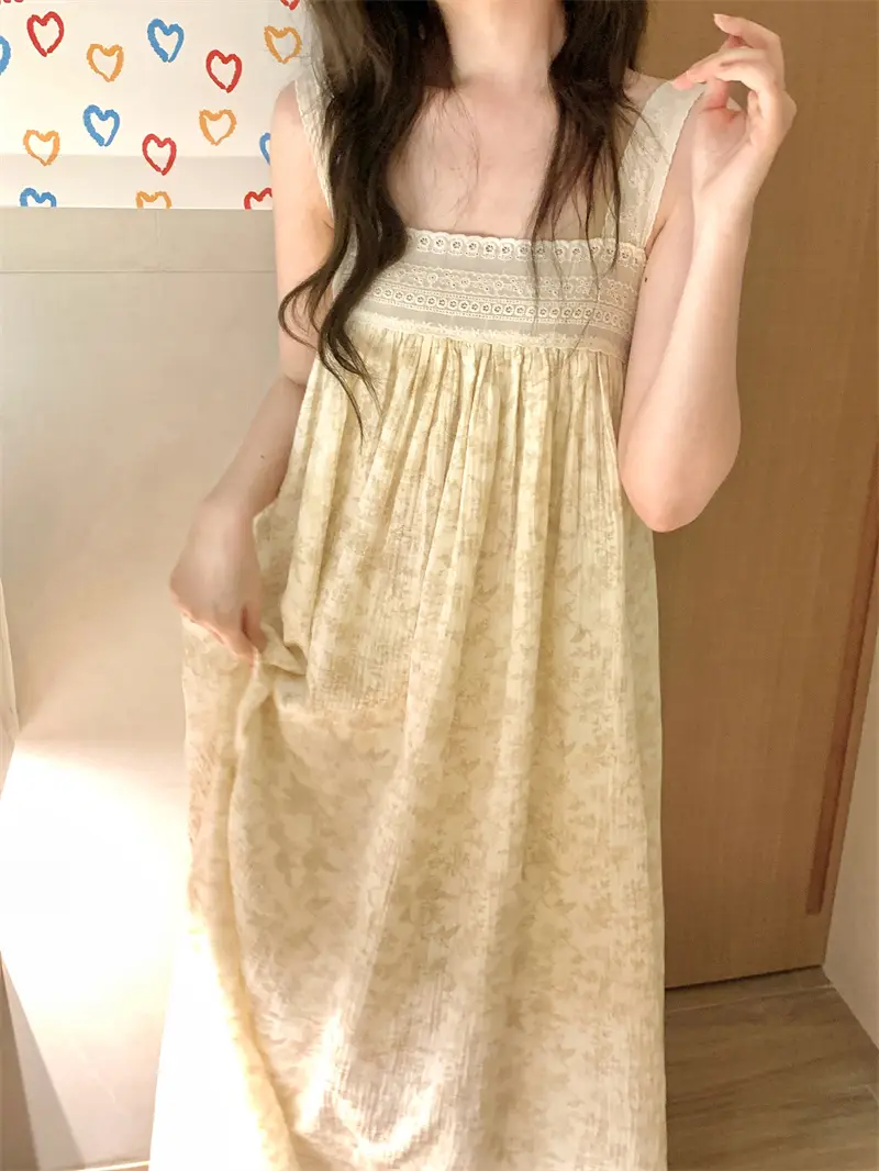 레이스 프린트 루즈한 파티 드레스 상세 이미지 20