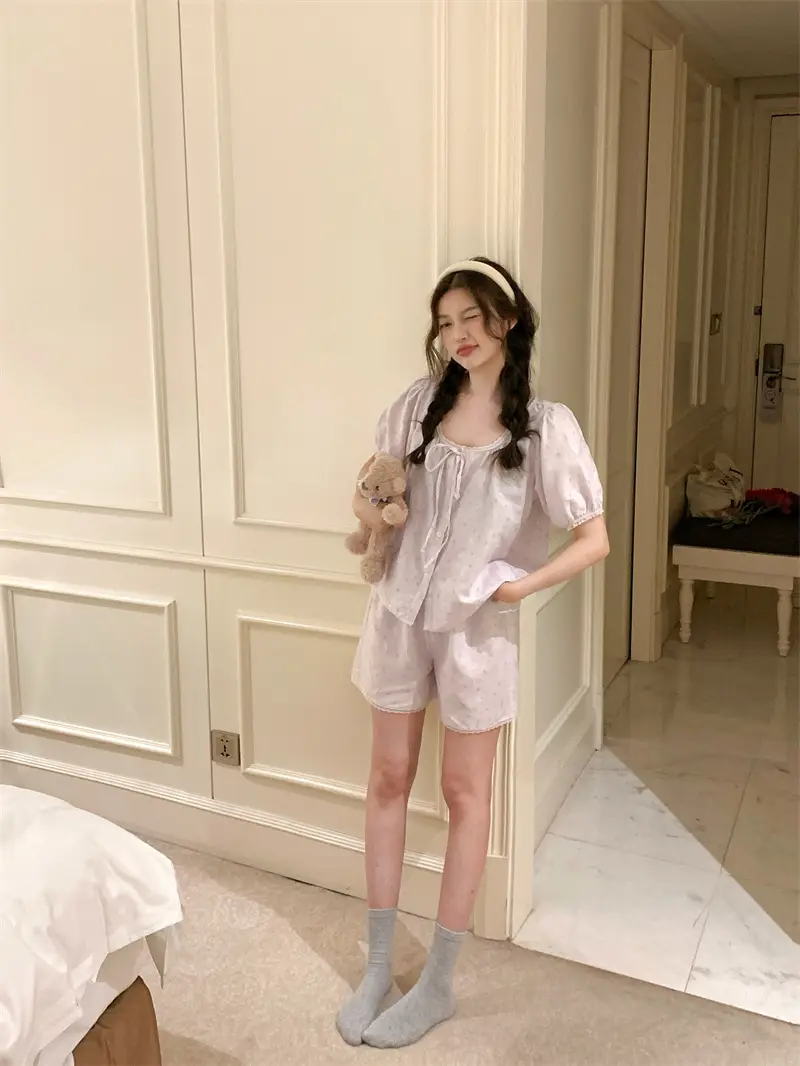 플라워 레이스 홈웨어 세트 상세 이미지 6