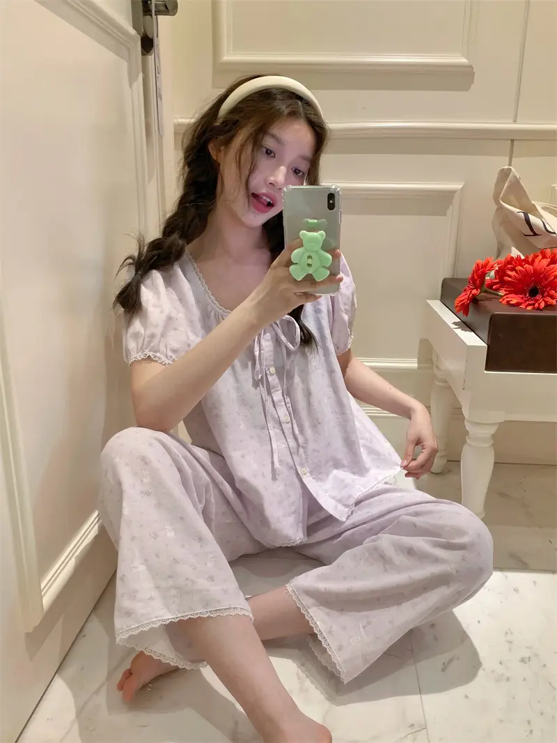 플라워 레이스 홈웨어 세트 상세 이미지 8