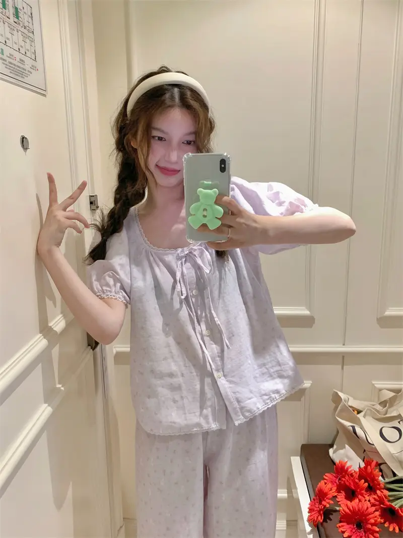 플라워 레이스 홈웨어 세트 상세 이미지 9
