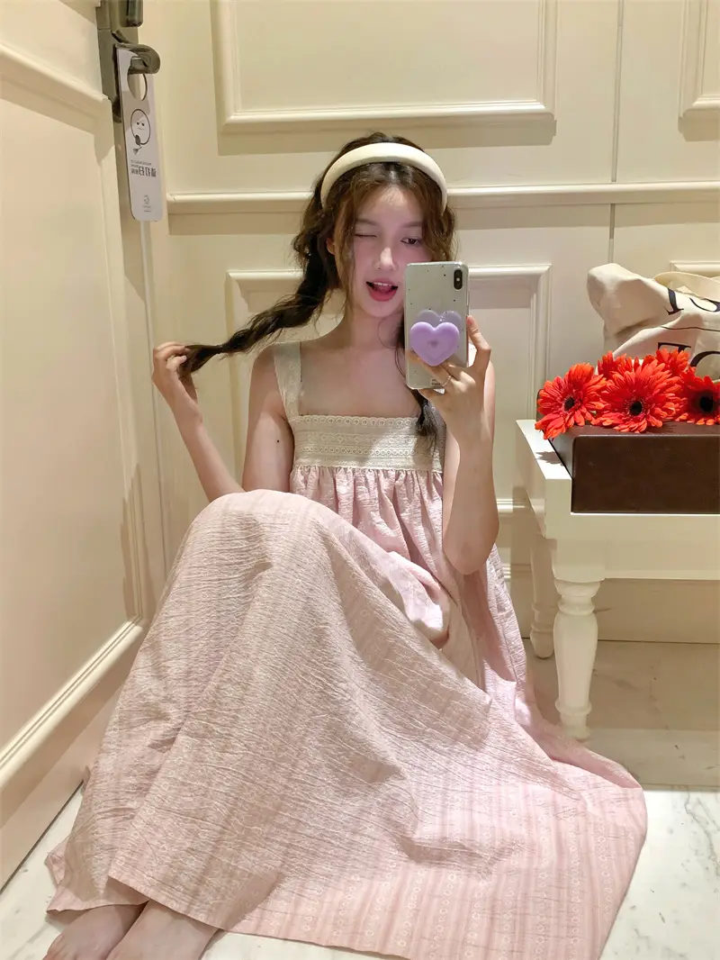 러블리 레이스 플라워 슬립 나이트드레스 상세 이미지 1