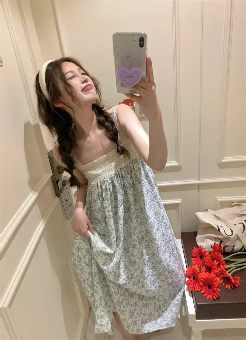 러블리 레이스 프릴 원피스 홈웨어 상세 이미지 2
