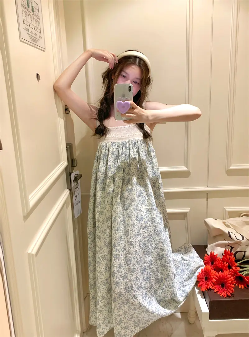 러블리 레이스 프릴 원피스 홈웨어 상세 이미지 4