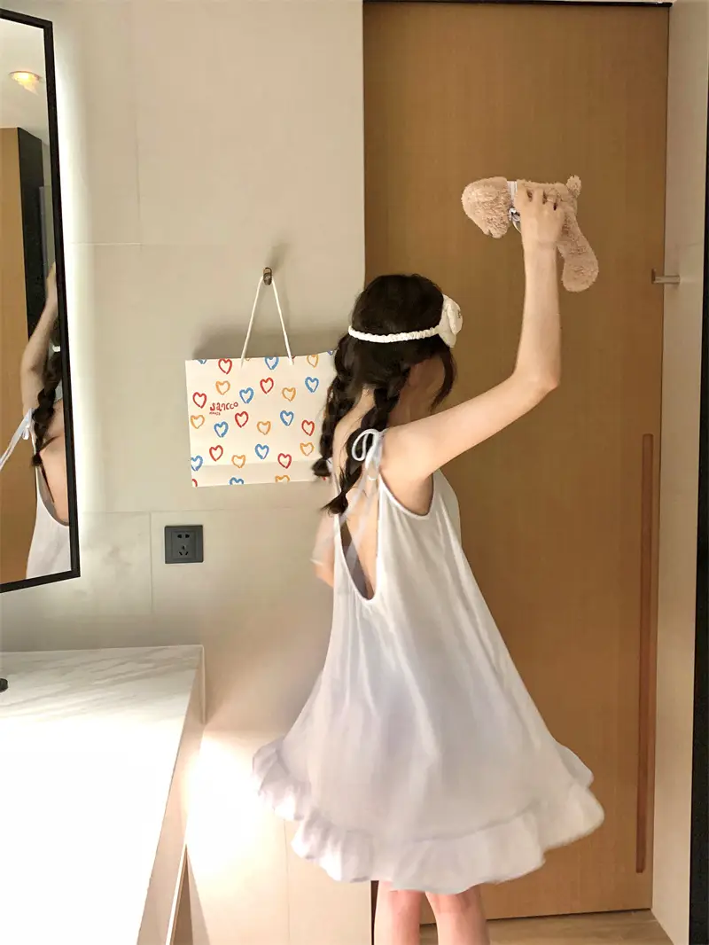 여성용 하늘색 홈웨어 블라우스 상세 이미지 3