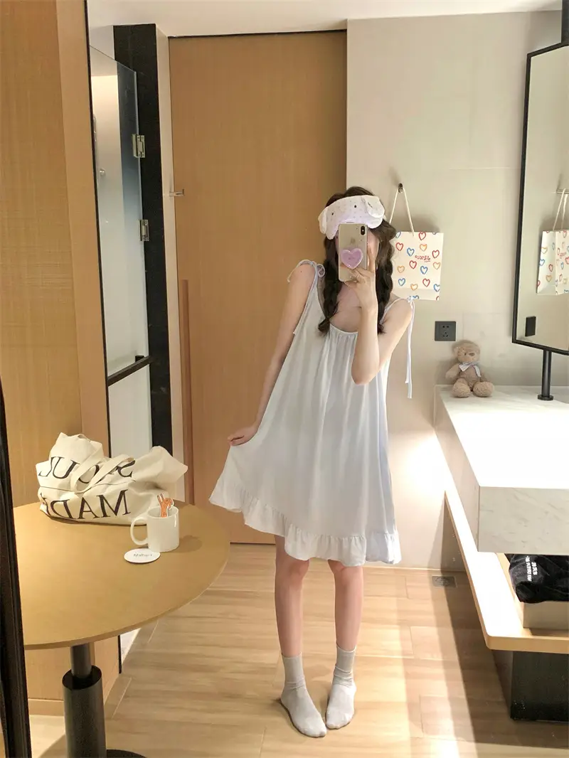 여성용 하늘색 홈웨어 블라우스 상세 이미지 6