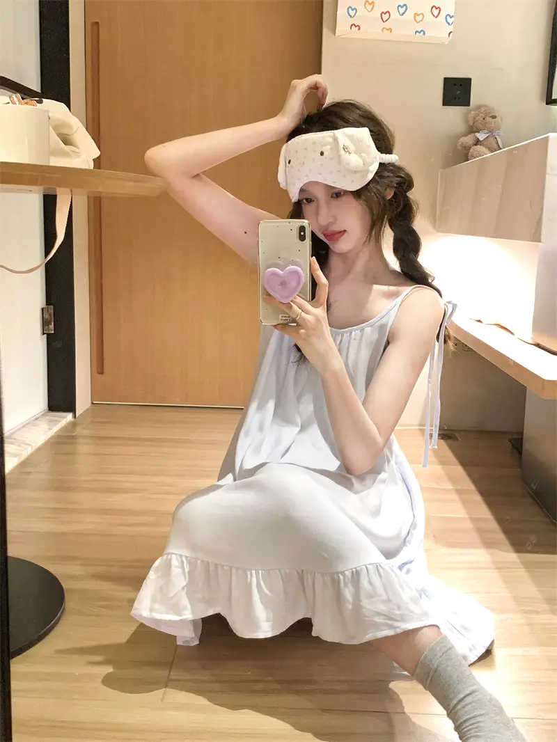 여성용 하늘색 홈웨어 블라우스 상세 이미지 13