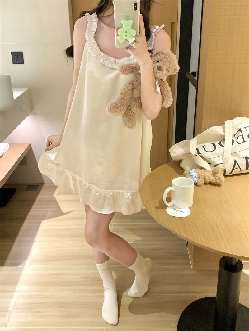 프렌치 로맨틱 진주 화이트 나이트드레스 상세 이미지 18