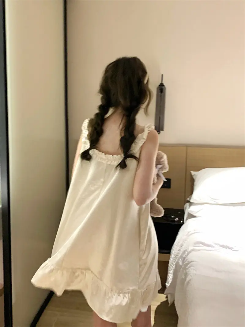 프렌치 로맨틱 진주 화이트 나이트드레스 상세 이미지 19
