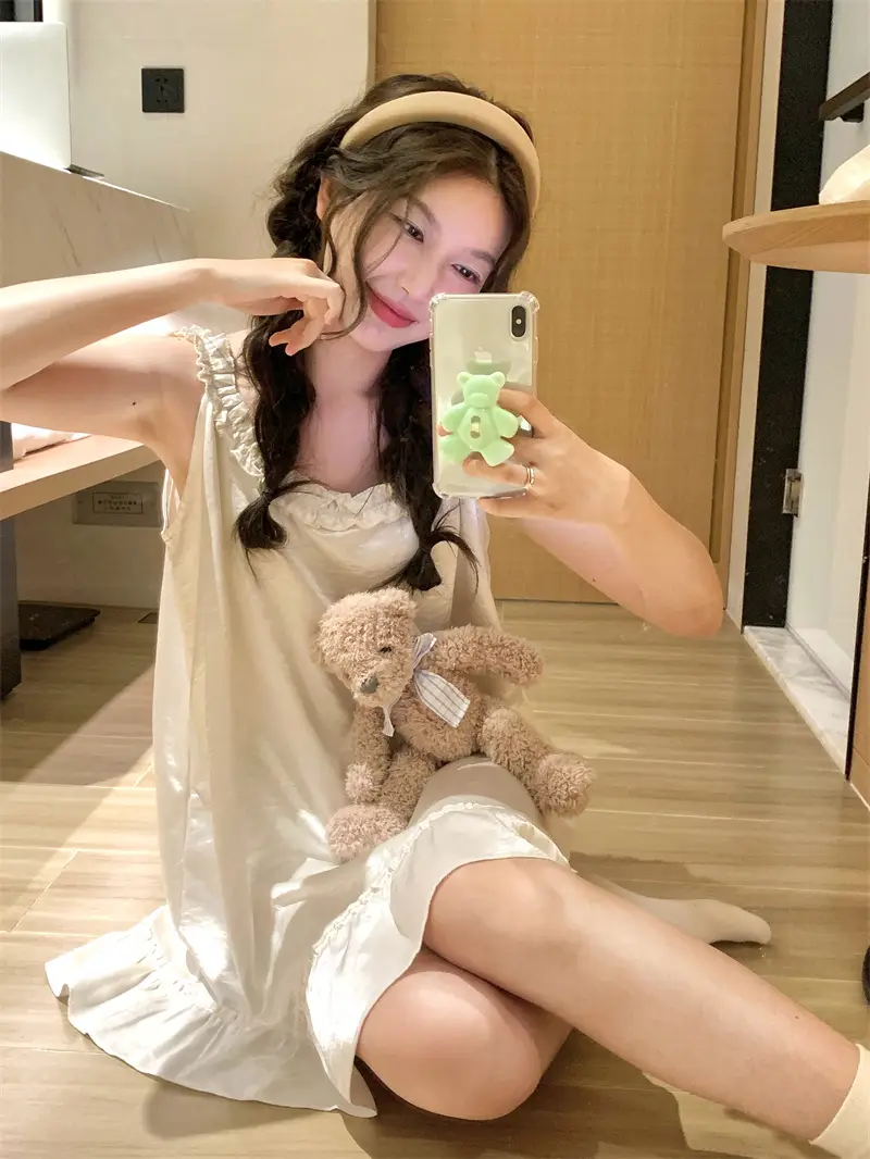 프렌치 로맨틱 진주 화이트 나이트드레스 상세 이미지 20