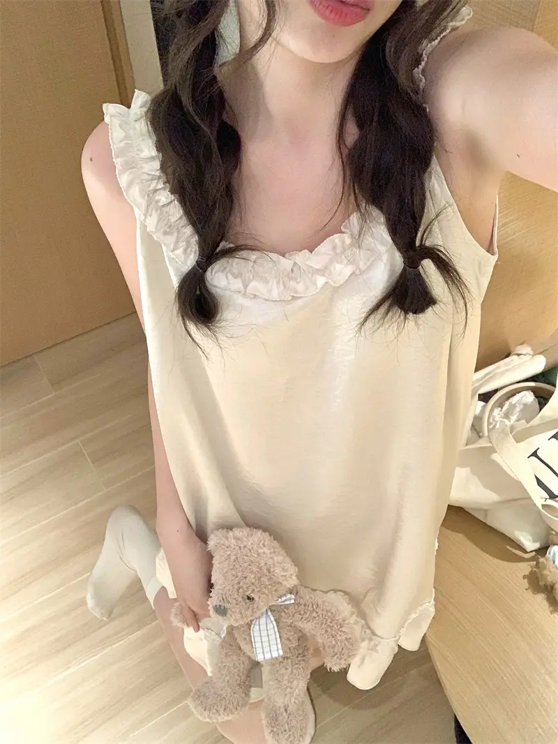 프렌치 로맨틱 진주 화이트 나이트드레스 상세 이미지 21