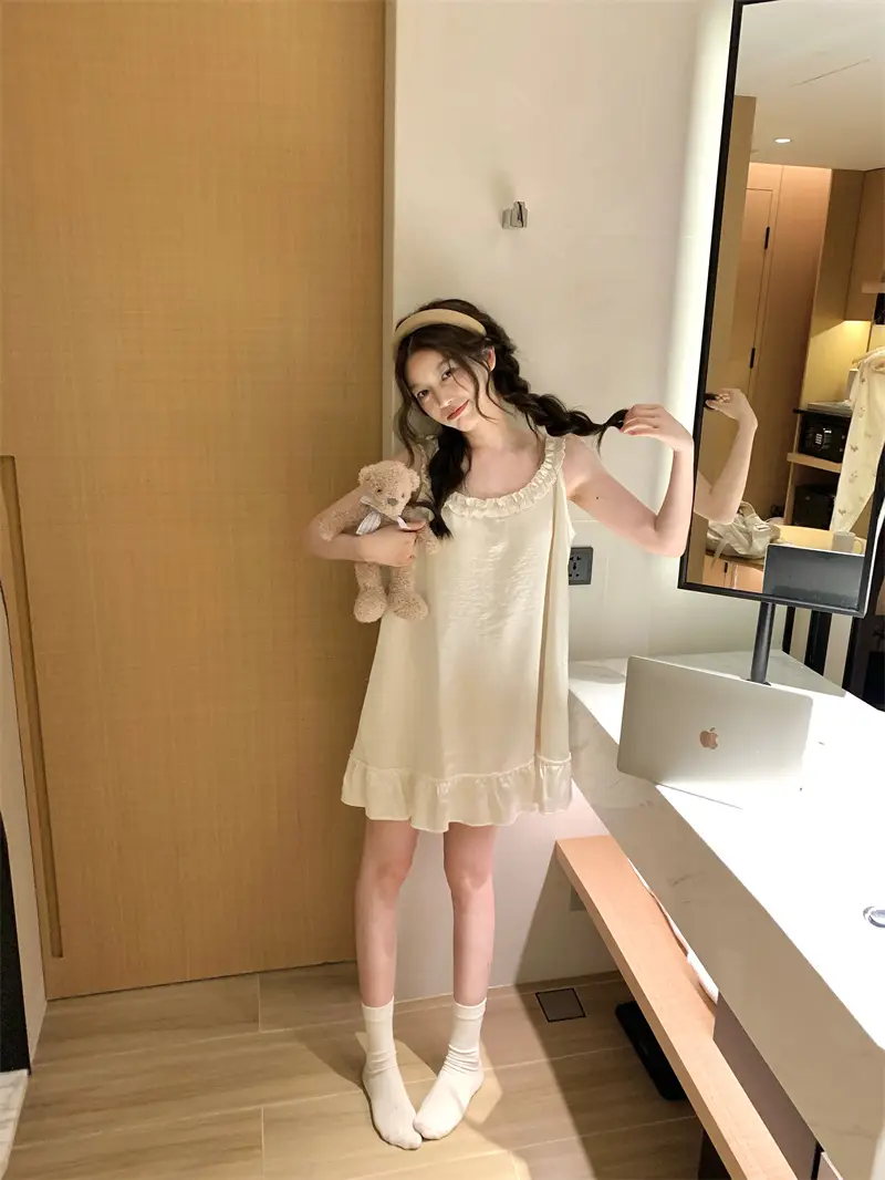 프렌치 로맨틱 진주 화이트 나이트드레스 상세 이미지 22