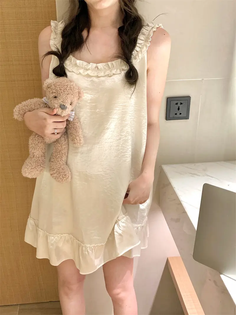 프렌치 로맨틱 진주 화이트 나이트드레스 상세 이미지 23