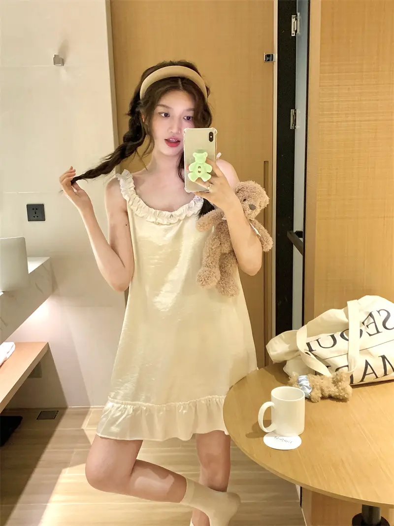프렌치 로맨틱 진주 화이트 나이트드레스 상세 이미지 24