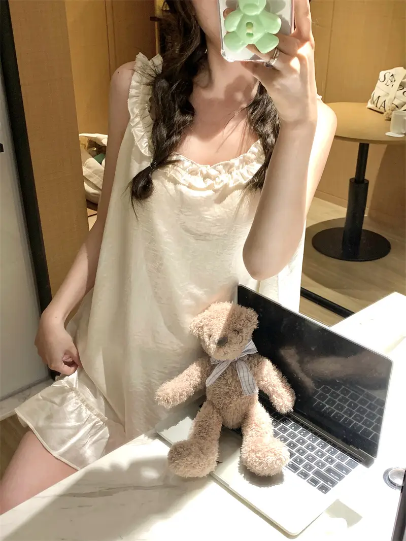 프렌치 로맨틱 진주 화이트 나이트드레스 상세 이미지 25