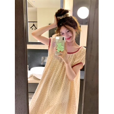 实拍 甜美小玫瑰日系圆领小碎花家居服睡衣睡裙