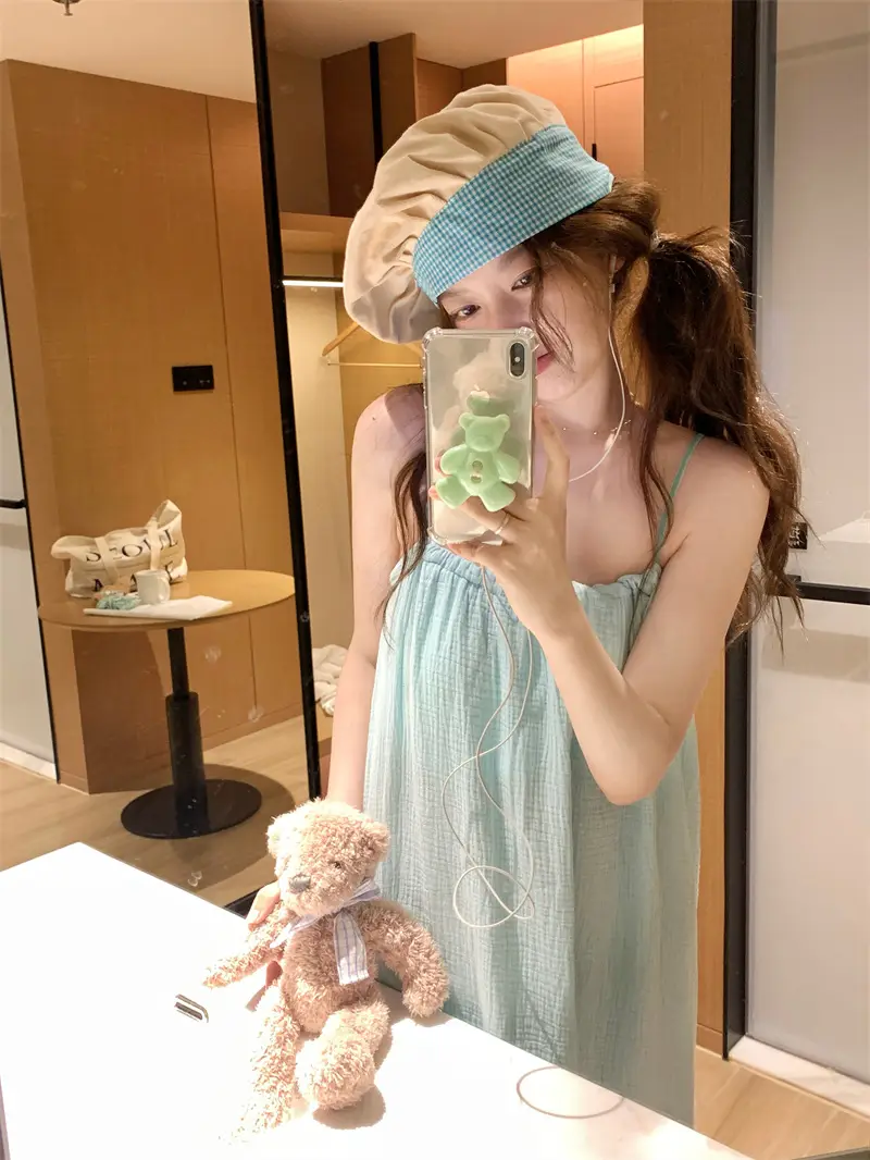 순면 패드 일체형 슬리브리스 홈웨어 나이트드레스 상세 이미지 10