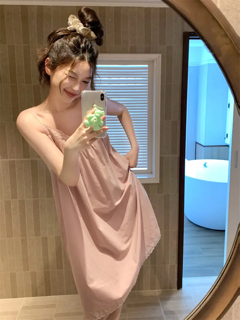 레이스 슬리브리스 홈웨어 나이트드레스 상세 이미지 2