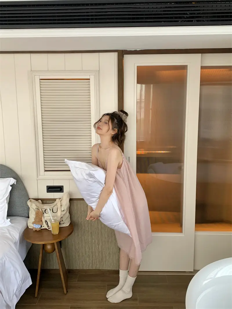 레이스 슬리브리스 홈웨어 나이트드레스 상세 이미지 6
