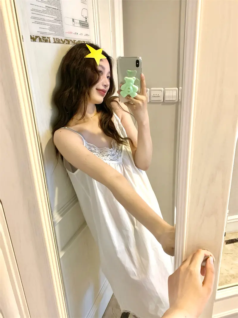 레이스 슬리브리스 홈웨어 나이트드레스 상세 이미지 8