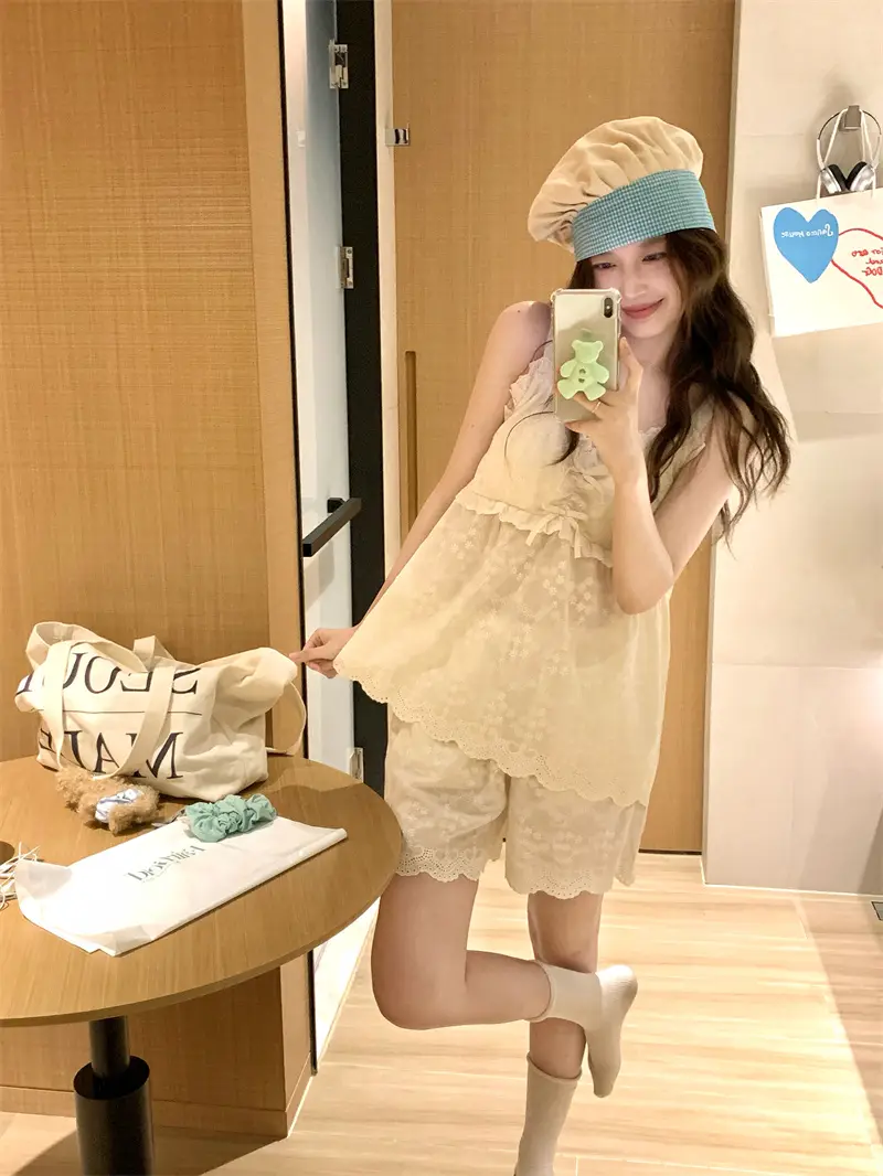 한국인기 러블리 자수 홈웨어 세트 상세 이미지 6