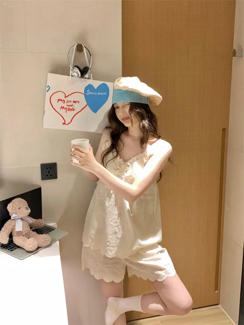 한국인기 러블리 자수 홈웨어 세트 상세 이미지 8