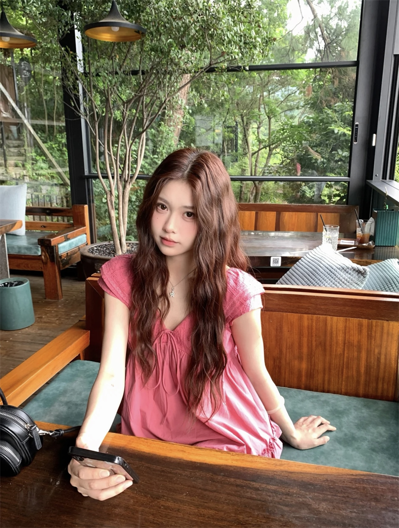 V넥 레이스 조각 프릴 자카드 명중 가져 가라. 달콤함 소녀 인형 셔츠 맨위