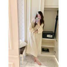 批发实拍  韩系小清新甜美条纹樱桃<b class='q'>纯棉</b>蕾丝花边家居服睡衣<b class='q'>睡裙</b>