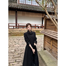 批发实价实拍  韩版翻领双排扣小香设计感毛呢大衣长款