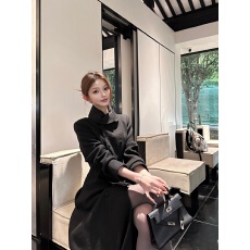 批发实价<b class='q'>实拍</b>  韩版翻领双排扣小香设计感毛呢大衣长款