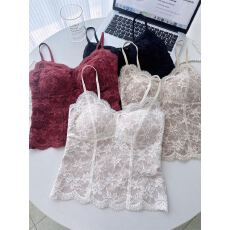 批发秋冬磨毛加绒<b class='q'>性感</b>吊带背心女蕾丝带胸垫内搭外穿修身显瘦打底