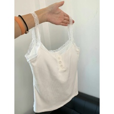 批发实拍实价 蕾丝秋冬季韩版拼色内搭吊带背心女加绒加厚保暖无袖