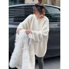 批发2025秋冬新款圣诞红色<b class='q'>毛衣</b>宽松慵懒高级感<b class='q'>中长款</b>超好看针织衫上衣