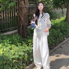 批发<b class='q'>大码</b>慵懒风小个子休闲穿搭女装秋季2025新款胖MM裤子显瘦两件套装